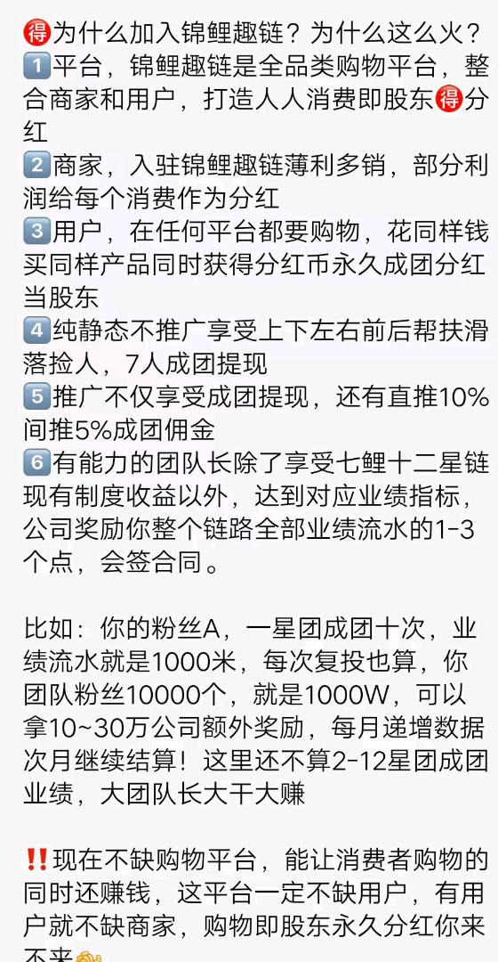 锦鲤趣链 100元永久分红，拼团后每天都有收益