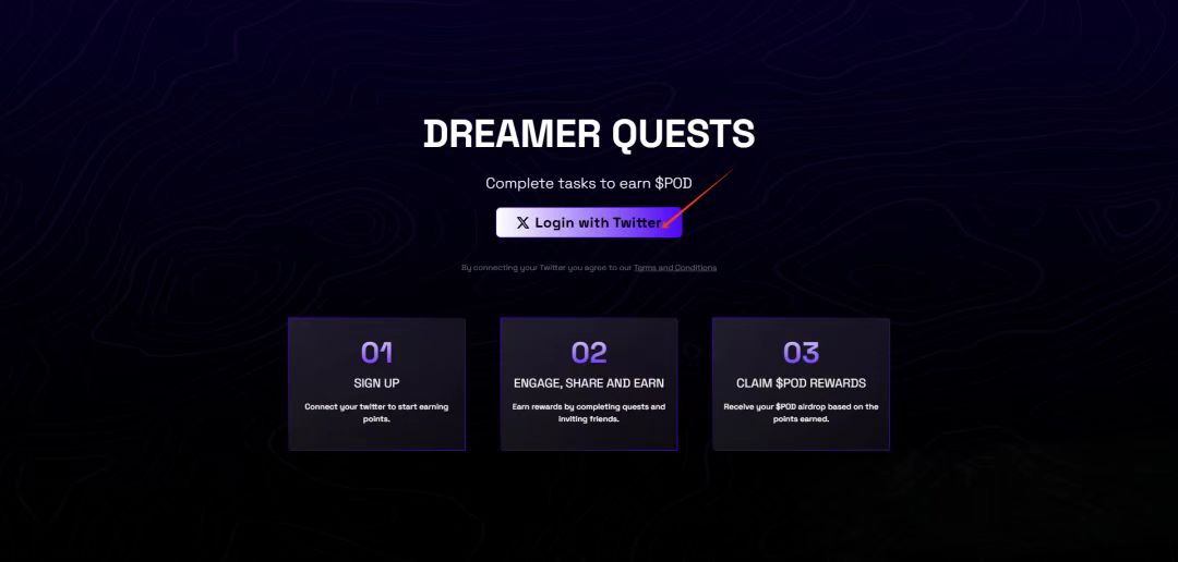 PartofDream早期金标项目，每日签到和转盘赚积分未来空投POD