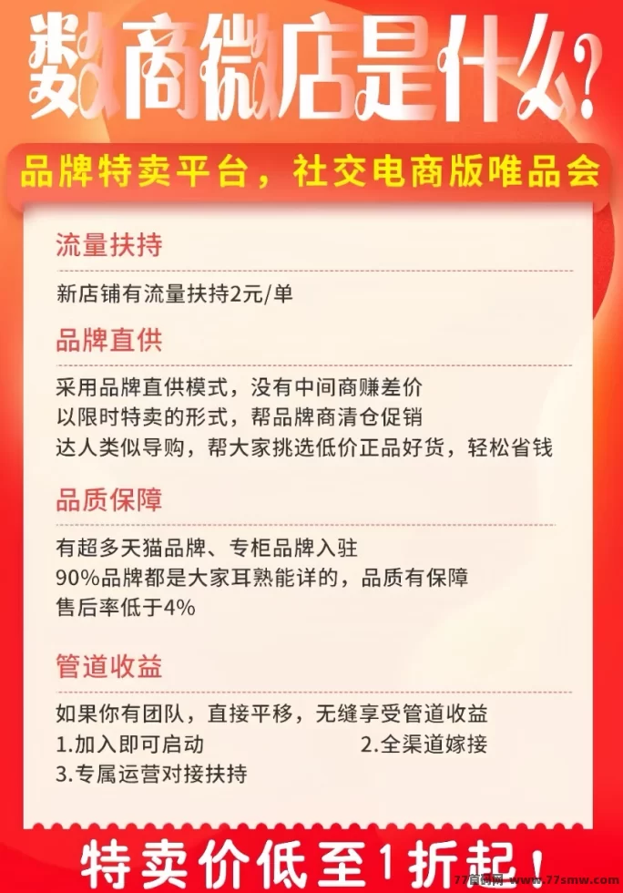 数商微店：全新副业平台，扶持全程，稳定盈利，轻松创业！