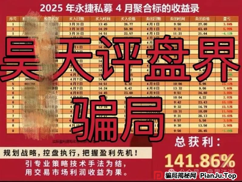 永捷私募：股票跟单类资金盘骗局，操盘手圈钱千万，高度预警，即将崩盘跑路