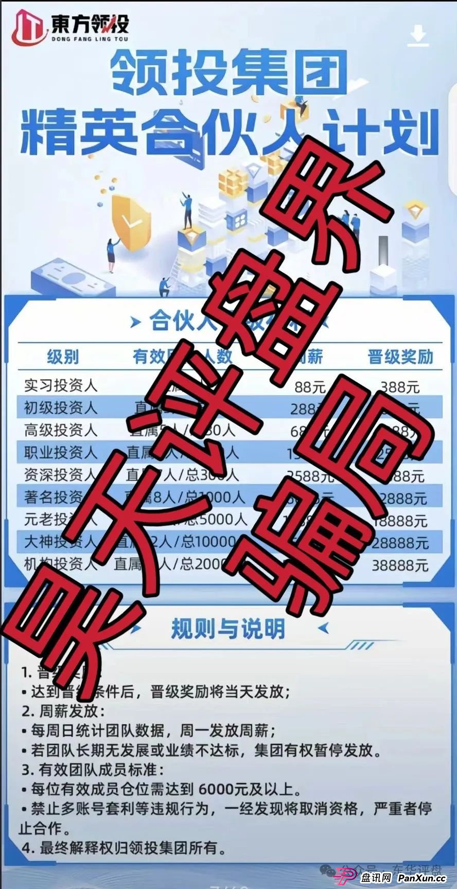 东方领投集团6000块是真的吗？预警：东方领投（领投集团）冒充正规公司的跟