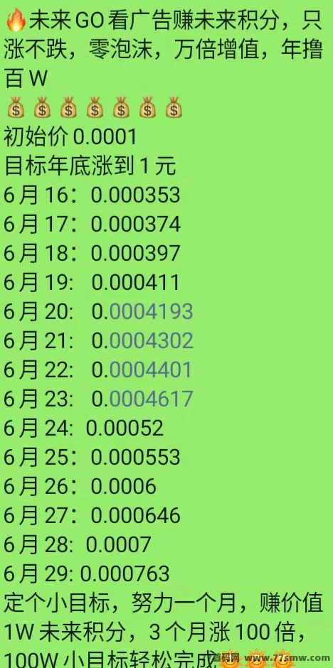 未来Go新玩法上线：看广告赚积分，每天保底6圆，无须养机轻松提取！