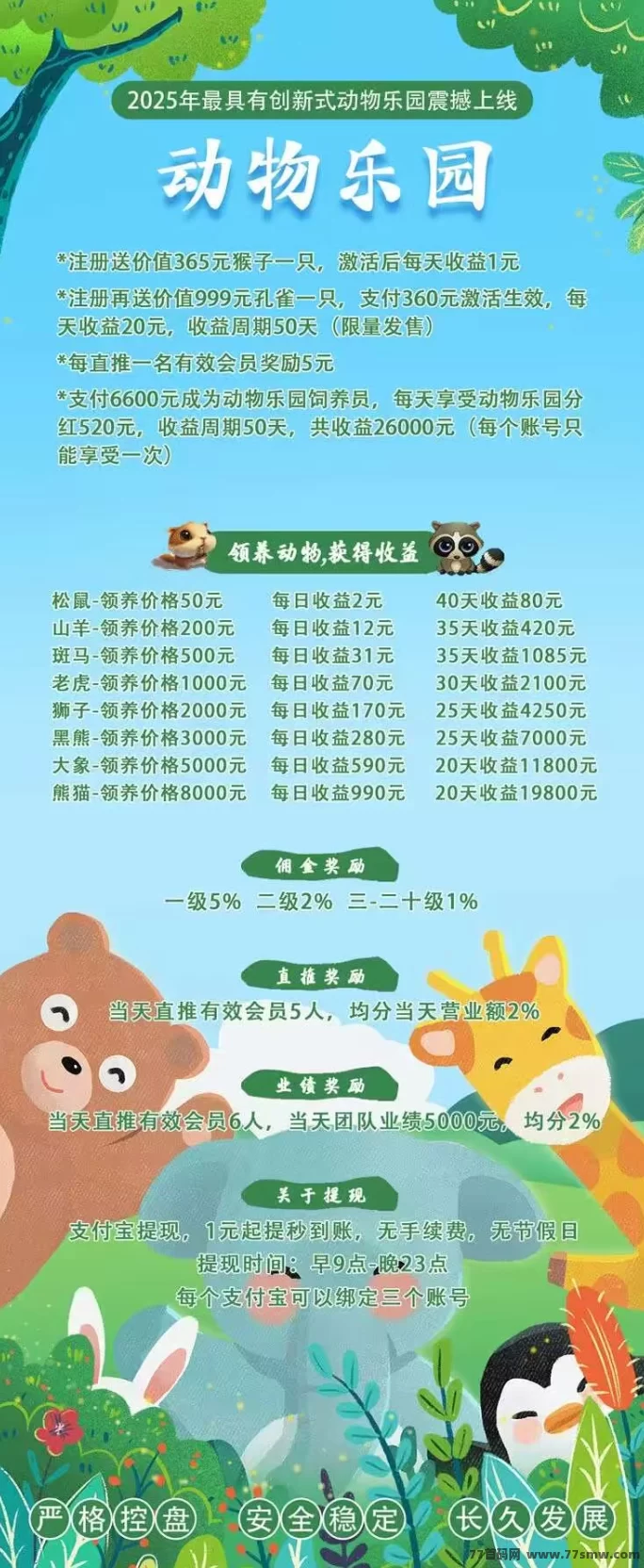 动物乐园上线！注测即送高额奖励，激活领养动物日赚不停，满1圆秒提！