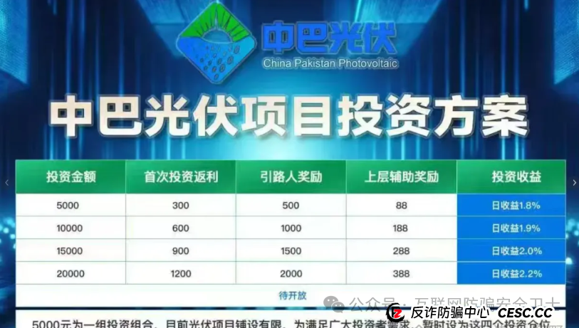 警惕！虚构的“中巴光伏” 涉嫌资金盘传销骗局：揭秘一场横跨两国的虚假投资骗局