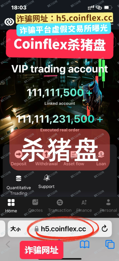 Coinflex虚假交易所,诈骗黑平台杀猪盘曝光